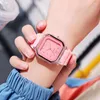 Armbanduhr Square Women Quartz Watch Student Kinder Silikon Kristall Fashion Geschenk Elegante Drop