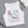 女性用Tシャツ40 Ans 40歳の誕生日2000年代妖精グランジクロップトップウーマンゴスかわいいハラジュク服