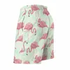 Men's Shorts Summer Gym Cute Flamingo Running Surf Tropical Animal Print Board Short Pants Casual Fast Dry Swim Trunks Big Size