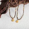 Подвесные ожерелья в корейском стиле янтарного тигра с бисером дизайнерски