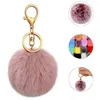 Keychains 1pcs 6cm 8cm Imitation Fur Pom Poms Keychain Soft Pompoms Ball Keyrings Christmas Decor Brand Bag Charms