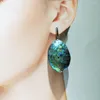 Dangle Earrings Lii ji 독특한 Real 925 Sterling Silver 거대한 Abalone Earring Boho Big Drop 여성을위한 좋은 선물