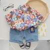 Conjuntos de roupas novo verão crianças moda roupas menino roupas casuais dos desenhos animados shorts 2 pçs/sets crianças infantil roupas casuais da criança agasalho