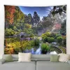 Tapissries Spring Garden Landscape Big Tapestry Fence Natural Flower Plant Scenery Wall Hanging Home Living Room Courtyard Decnic Mat R230812