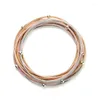 Bangle Size1.7mm Girth19cm Metal Spring Jewelry Fashion Classic Women's Gift Mini Lovely Smooth Ball Mixed Color Bracelet