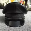 Boinas de couro Oficial da Alemanha Visor Cap Hat Hat Cortical Hats Militares Cosplay Halloween