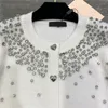 Kobiet Sweters Designer 23 dzianiny Designerskie Topy z literami przyciski Rinestone Marka Runka Crew Szyja Koszulka Top Koszulka High End Elastyczność WIELE