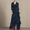 Party Dresses Chiffon Mother Of The Bride Elegant Groom Mom Layered Coat Formal Wedding Guests Arab Dubai Evening Dress Robe