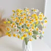 Decoratieve bloemen gehaakte narcissen simulatie feest bruiloft kunstmatige boeketten decoraties ornamenten pography poppen huizenbenodigdheden