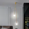 Luces de techo lámpara de cabeza de cama nórdica moderno minimalista creativa doble lámpara colgante dormitorio junto al dormitorio