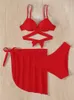 Menas de banho feminina feminino biquíni de maiô 2023 Sexy Bikinis Bikinis Set Bathing Summer Beach Wear Swim Swims Suits Three Pieces