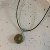 Ketens geavanceerde natuursteenring hanger dubbele laag Chinese oude handgemaakte ketting vrouwelijke minderheid etnische stijl