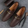 Robe chaussures Glazov italien hommes marques décontractées sans lacet formel luxe hommes mocassins mocassins en cuir véritable marron conduite 230814