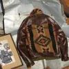 Męskie kurtki Navajo Totem Batiks Odbarwienie importowane Cowhide 230814