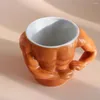 Becher kreativer Muskelmann Bodybuilding Porzellan Kaffeetasse Keramik Milch Tasse Geburtstagsgeschenk