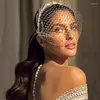 Brudslöjor Youlapan VA06 Vit pannbandslöja för Crystal Birdcage Black Face Net Net Mask Short Fascinator Elegant Charming