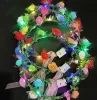 Crown LED Flower Wreath Hair Accessories Light Up Foam Rose Bodband Party Birthday Floral Headpiece For Women Girls Wedding Beach LL LL