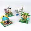 Blokkeert Micro Street View Sakura Windmill Building Blocks Fisherman's Cottage Tree Assemble Toys For Kids Boy R230814