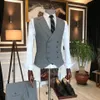 Grigio da 3 pezzi da sposa da sposa da sposa da uomo a pistola set di blazer da ballo da ballo a tre made su misura