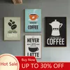 Pintura de lona de feijão de café impressão de cafeps de cafés modernos imagens de parede de arte para a decoração de café de cozinha sem moldura wo6
