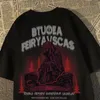 Erkek Tişörtleri Avrupa ve Amerikan Sokak Gotik Grafik Gömlek Yaz Gevşek Y2K Erkekler Kadın Retro Hip Hop Harajuku Kısa Kollu Üst