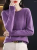 Swetery kobiet Mai Sui Jacquard wełniana załoga szyja pullover na drutach 100 wełnianych podsumowani sweter solidny kolor swobodny wszechstronny sposób