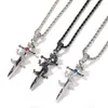 Pendant Necklaces Hip Hop Vintage Chinese Dragon Cross Necklace For Men Micro Inset Zircon Rap Trend Accessories