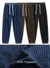 Men's Pants 2023 Autumn Corduroy Sweatpants Men Korean Fashion Drawstring Banded Waist Knitted Casual Jogger Male Baggy Trousers