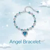 Charm Bracelets Luxury Angel Wing Love Heart For Women Austrian Crystal Adjustable Bracelet Fashion Jewelry Valentine's Day Gift