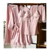 Vêtements de nuit pour femmes Nightgown 5pcs pyjamas costume raony vêtements de maison sexy patchwork vêtements de nuit