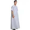 Vêtements ethniques à manches courtes jubba thobe pour hommes vêtements islamiques d'été musulmane arabie saoudienne abaya longues robes traditionnelles kaftan