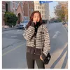 Koreańskie swetra Koreańskie Sweter Korean Pinkstotooth Kobiety Eleganckie sztuczne kaszmirowe kaszmirowe dzianiny zimowy płaszcz O.