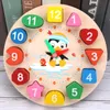 Modello di orologio digitale del pinguino in legno Digital Model per l'istruzione precoce dei bambini Assistenza didattica 17,5*17,5*2,3 cm