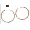 أقراط طوق Tdqueen AB Crystal Silver Flated و Gold Color Round Round Circle Rhinestone كبير للنساء