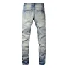 Men's Jeans AM Fashion Men Street Style Ripped Skinny Pants Pencil Denim Vintage Wash Solid Trousers Mens Casual Slim Fit