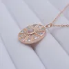 2023 Japan, Sydkorea, Europa och America Hot Sales S925 Sterling Silver Rose Gold Necklace Round Pendant Female