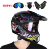 Off-road Motorcycle Hełm Motor Motocross Casque Open Face Offroad ATV Cross Cross Rowery Goggle Maski Rękawiczki Prezenty 231L