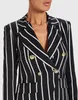 Black Striped Women Pants Suits Loose Fit Formal Long Sleeve Blazer Sets 2 Pieces Custom Made For Wedding Wear