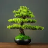 Faux blommig grönare hem dekoration krukut diy falskt träd bonsai vardagsrum kinesisk stil el verch landskap dekoration grön växt dekoration 230812