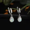 Boucles d'oreilles en peluche de haute qualité bijoux de drop plaquette d'or 2023 TRENDY Synthétique ovale opale pour femmes cadeau