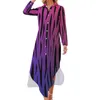 Casual jurken tijgerprintjurk zwarte strepen esthetische sexy v nek trendy chiffon long mouw vestidos groot formaat groot