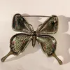 Broches vintage zware industrie groene vlinder luxe ontwerp high-end insect pin sieraden avondjurk broche cadeaus voor vrienden