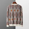 Sweaters para hombres 2023 Ropa de otoño/invierno Jacquard Cachemira Reduck Cuelloverloose y suéter abrupto
