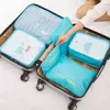 Duffel Bags 6 PCS Travel Storage Bag Set For Clothes Tidy Organizer Wardrobe Suitcase Pouch Unisex Multifunction Packing Cube Bag Travel Kit 230812