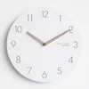 Wall Clocks Creative Minimalist White Wood Modern Nordic Clock Kitchen Large Mute Home Watches C5T065