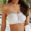Yoga Outfit Strapless Anti-slip Tube Top Women's Deep V Gathered Chest Solid Color Breathable Bra Seamless Push Up Bralette Female Lingerie