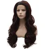 SF5 Front Lace Wig ombre Raiz escura Auburn peruca, ombre sintético WAVY WIG STILLISHA