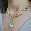 Chains White Pink Colorful Drip Oil Daisy Flower Chain Necklace 2023 Spring Clavicle Women Girls Fashion Charm Jewelry