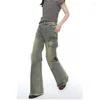 Jeans femminili donne cargo vintage alto in vita alta pantaloni movping moda casual streetwear gamba gamba di jeans ladies ladies estate