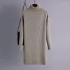 Maglioni femminili autunno inverno abbigliamento maglione corto spesso abito da donna a maniche lunghe a manica lunga mini femminile casual mini femminile sciolta